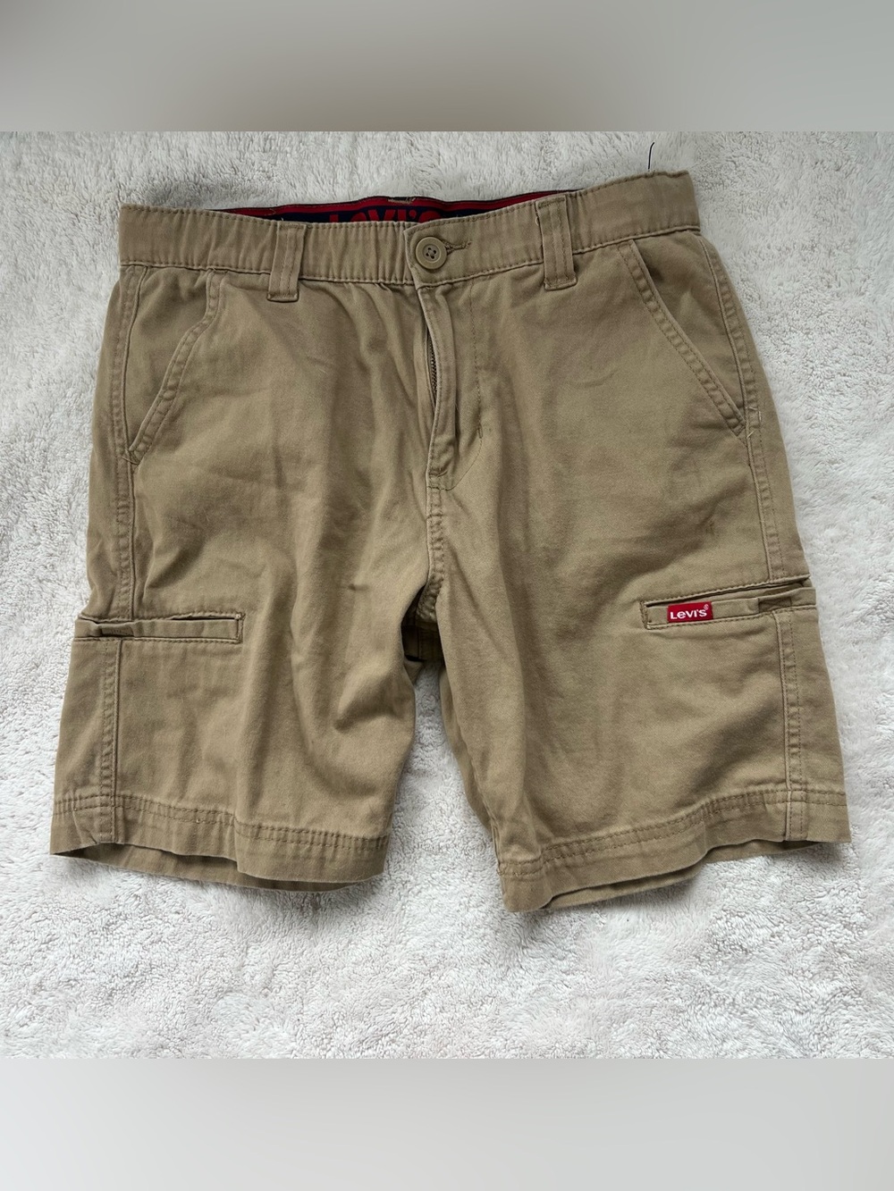 Children’s Levi's Tan Cargo Shorts with Red Logo Tab